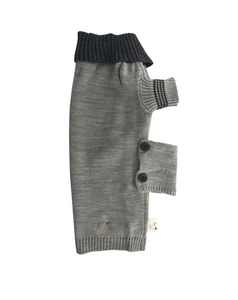 The Embroidered L&F Dog Logo Grey Single Knit Jumper