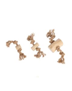Rope Toy with Natural Wood