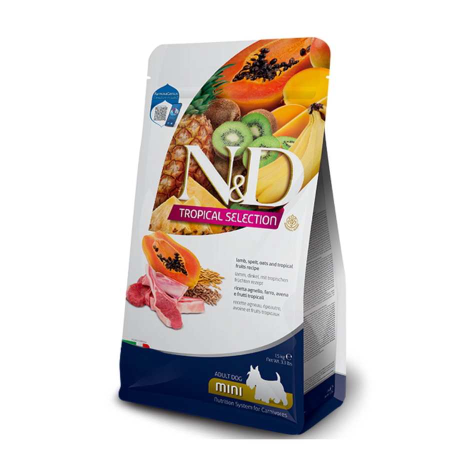 Dog N&D Tropical Lamb , Spelt , Oats 5kg  Mini