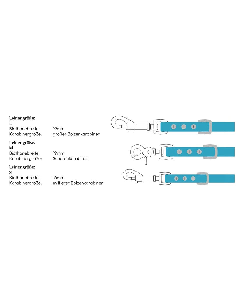 Biothane Leash Hefty rosegold 2m adjustable