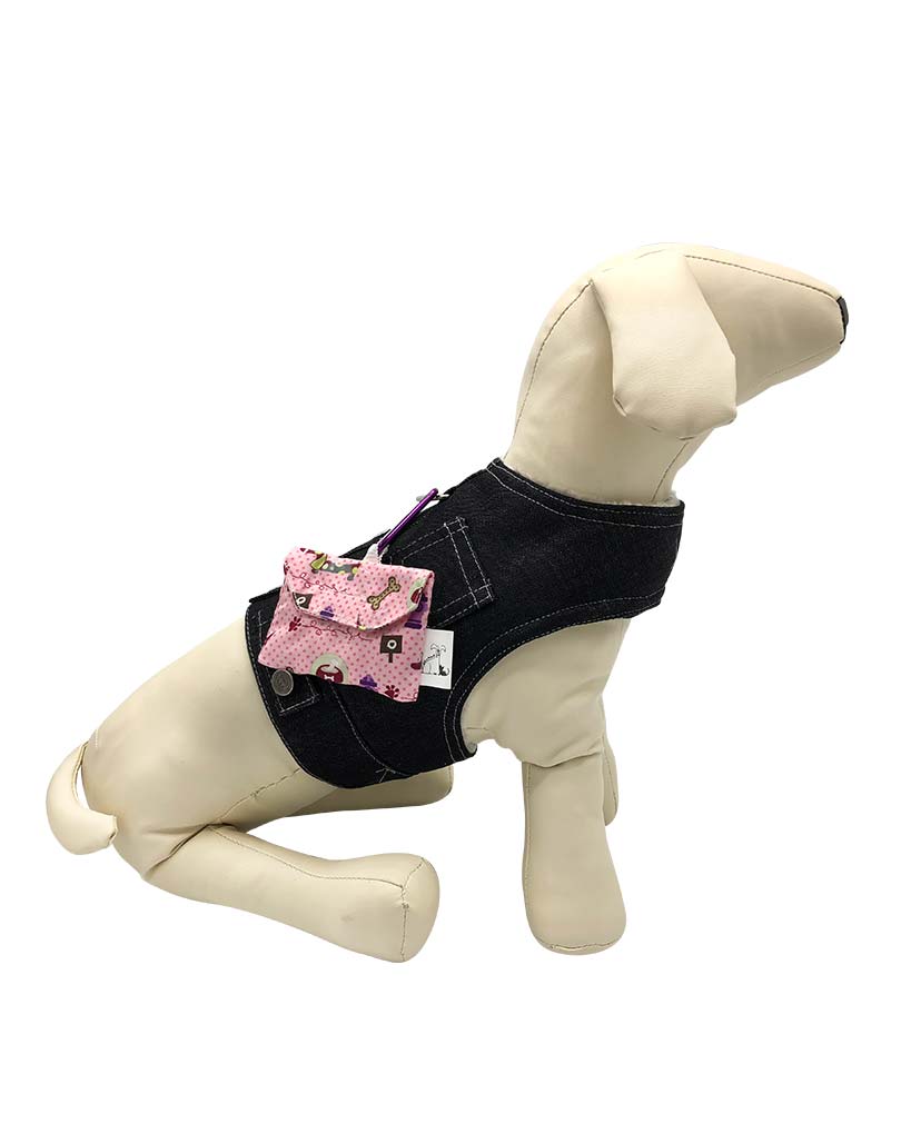 "The Dots & Dogs Print" Pink Fabric Poop Bag Holder