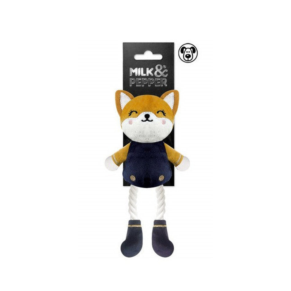Wendy the Fox Soft Mustard-Navy  Dog  Toy