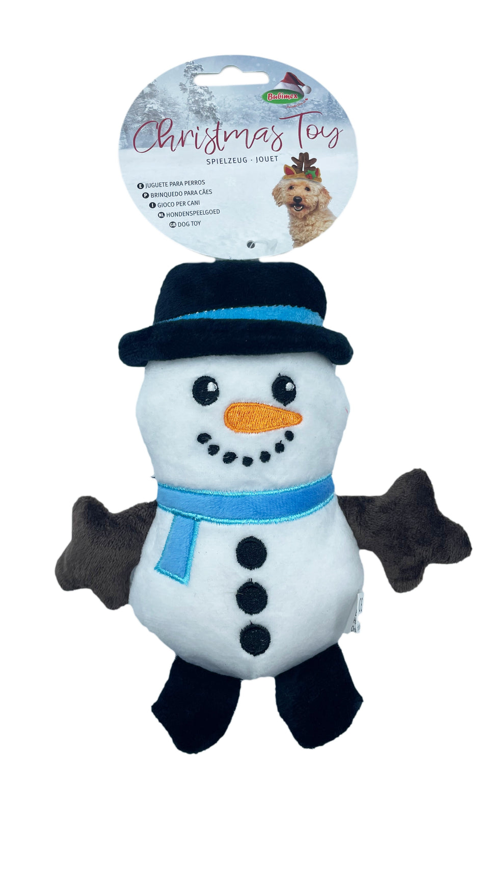 XMAS Snowman plush, dog, 17cm