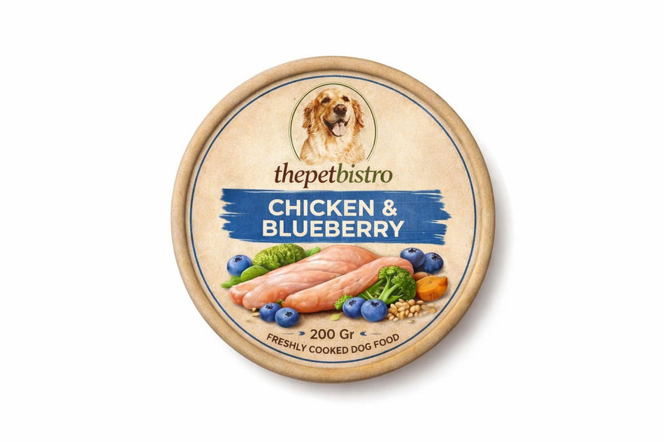 The Pet BIstro Grain  Free Chicken & Blueberry Dog Meal  200g-400g