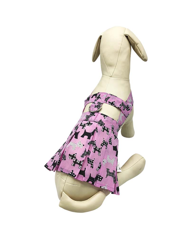 The Scottie Dog Print Pink Dress