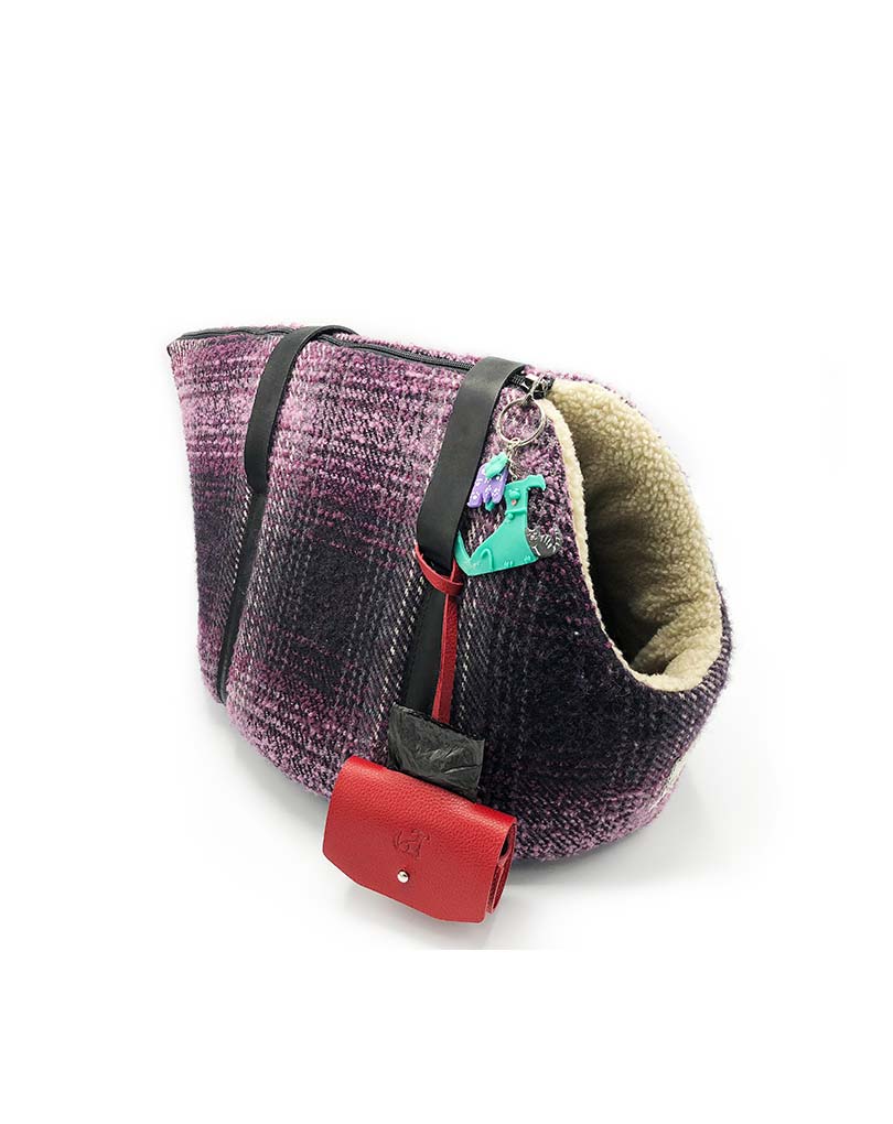 “The Purple Large Plaid Flannel” Dog Carrier