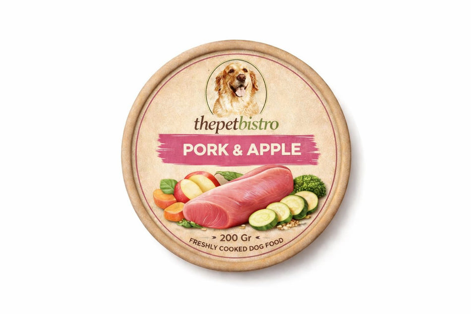 The Pet Bistro Grain Free Pork & Apple Dog meal 200g