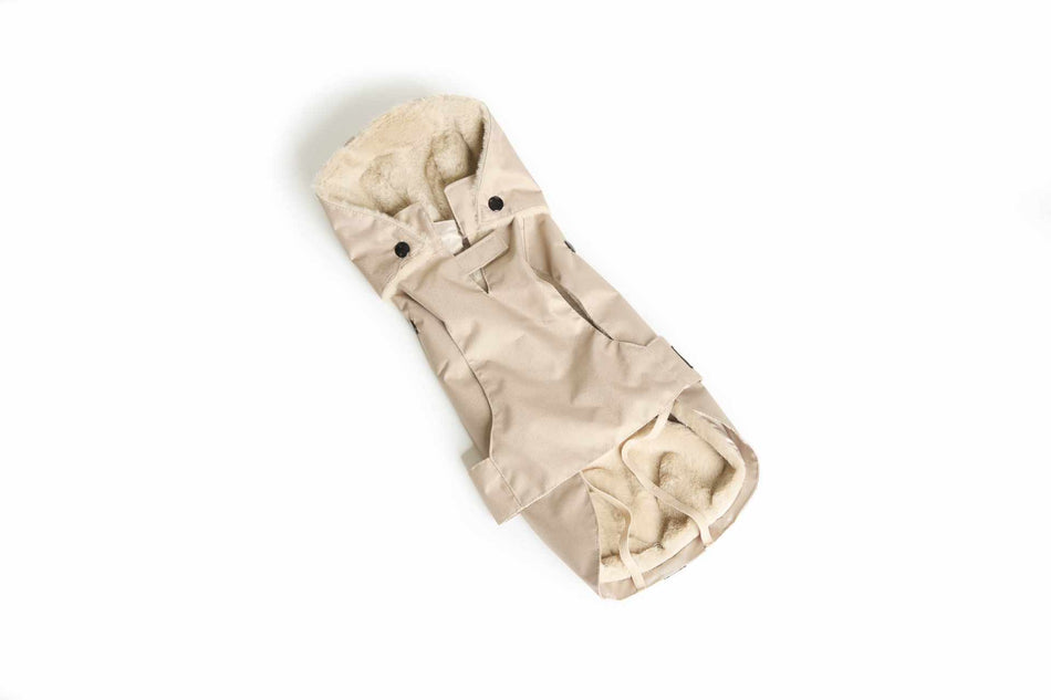 Raincoat with Detachable Futter Beige