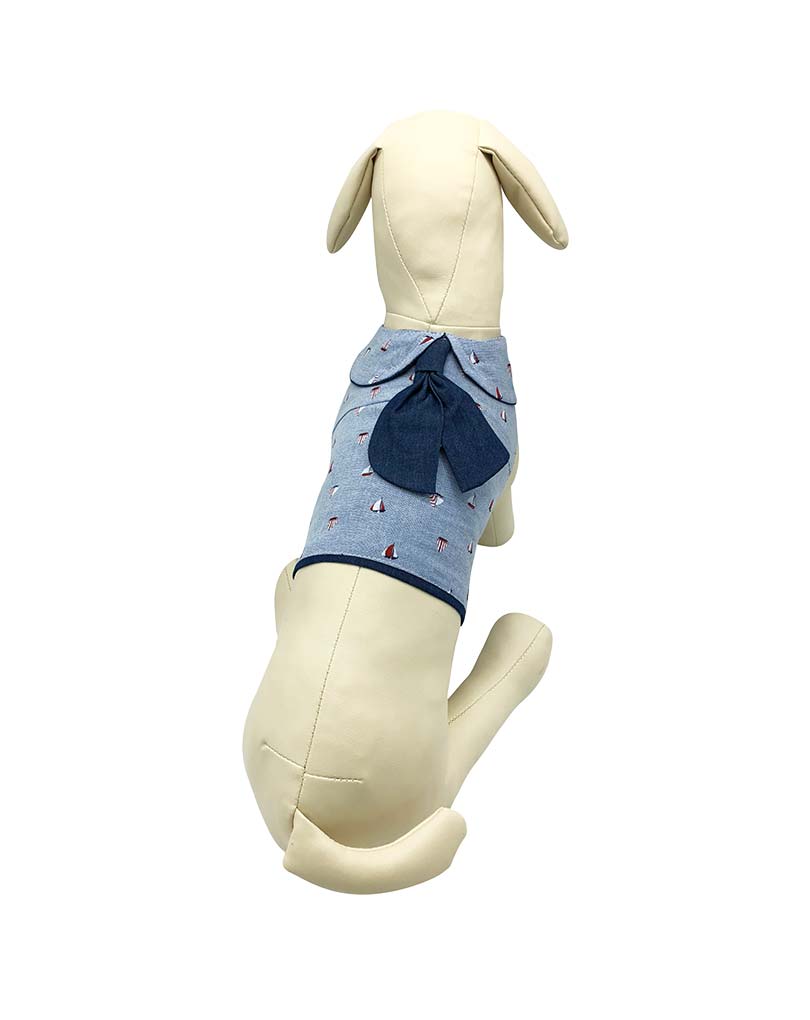 "The Multicolored Sailing Boats" Marine Blue Gilet