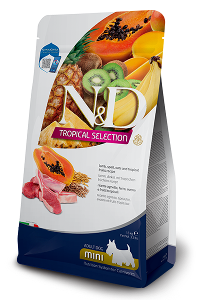 Dog N&D Tropical Lamb , Spelt , Oats 5kg  Mini
