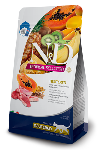Cat N&D  tropical  lamb Neuteured    1.5kg