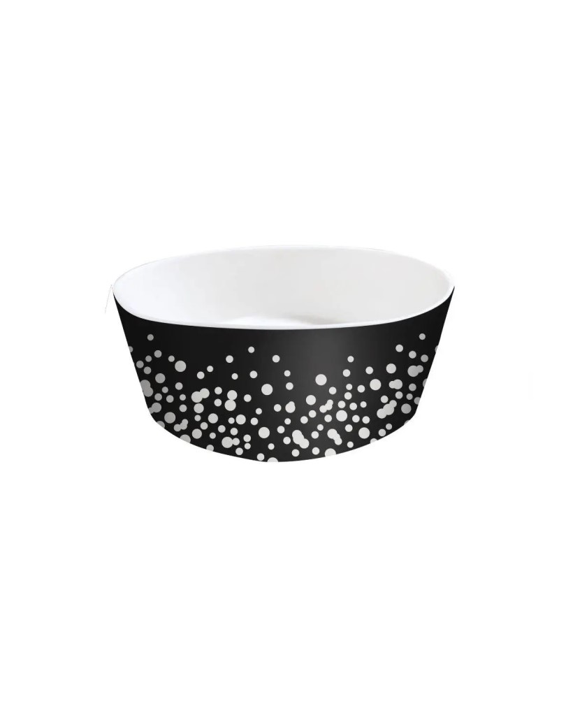 Black Bamboo Bowl With White Dots Ø18cm