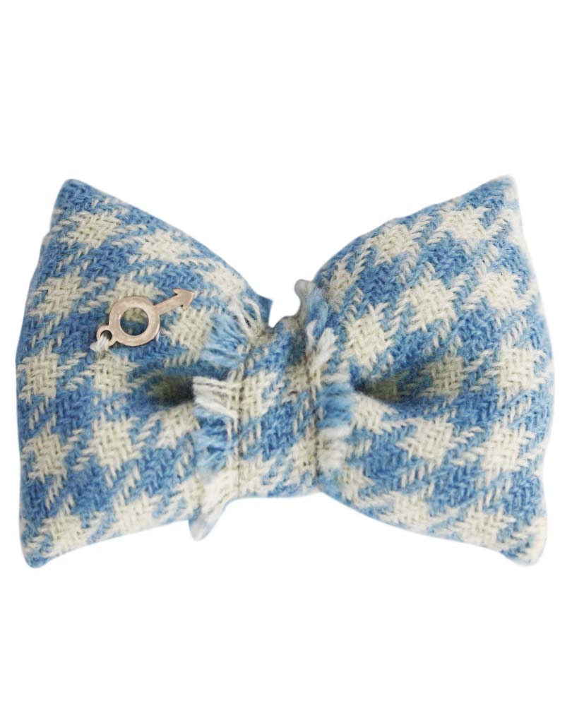 "The Blue & White Checkered Tweed" Bow Tie