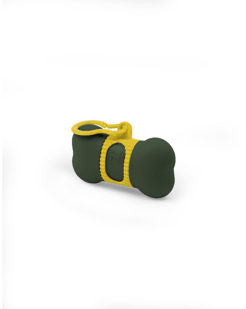 Biskit Treat Dispenser Dark Green/Yellow