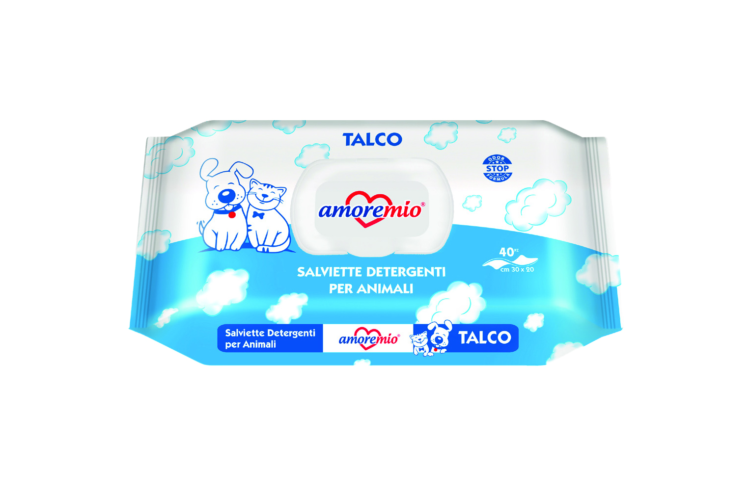 Amoremio Talc Pet Wipes 40pcs