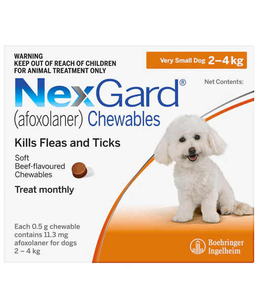 Nexgard - Tick and Flea Protection - 2-4KG ( 1 CHEW)