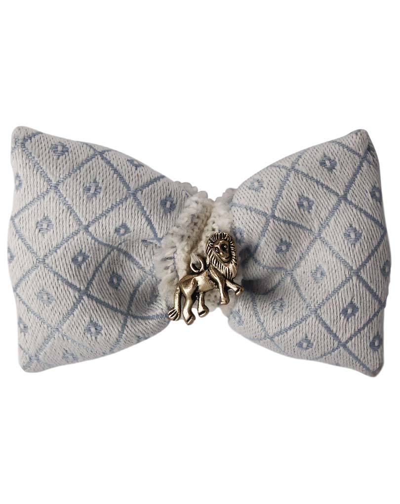 The Blue Diamond Drill Fabric Bow Tie