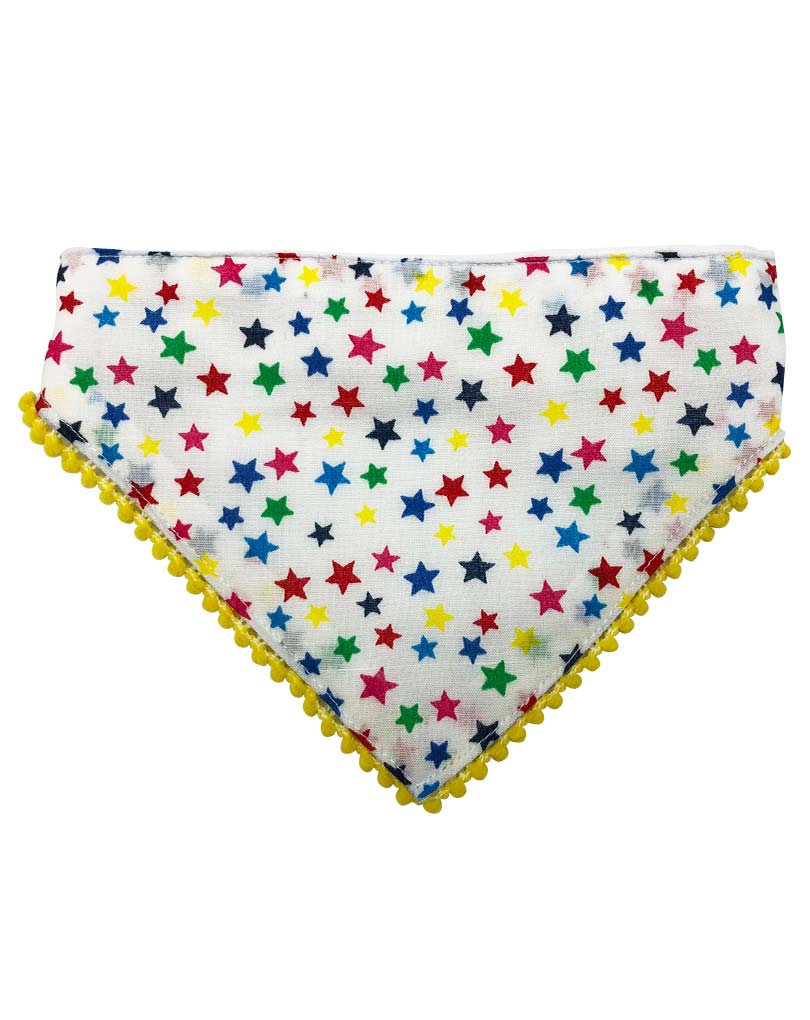 The Multicolored Stars Yellow Pompoms Bandana