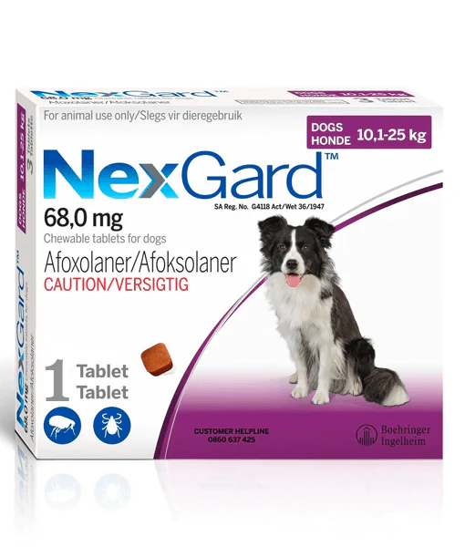 Nexgard - Tick and Flea Protection - 10-25KG ( 1 CHEW)